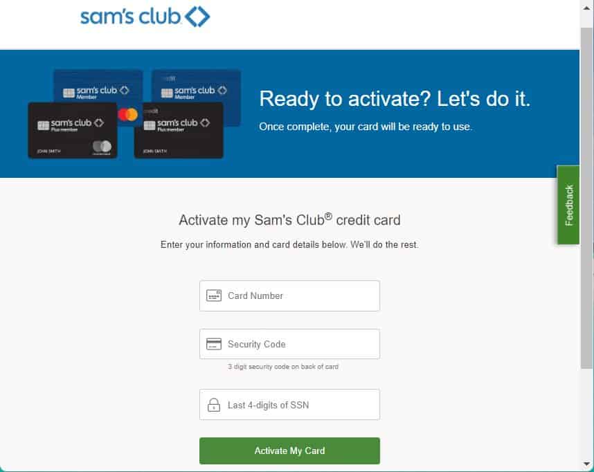 Activate Sam’s Club Credit Card via samsclubcredit/activate