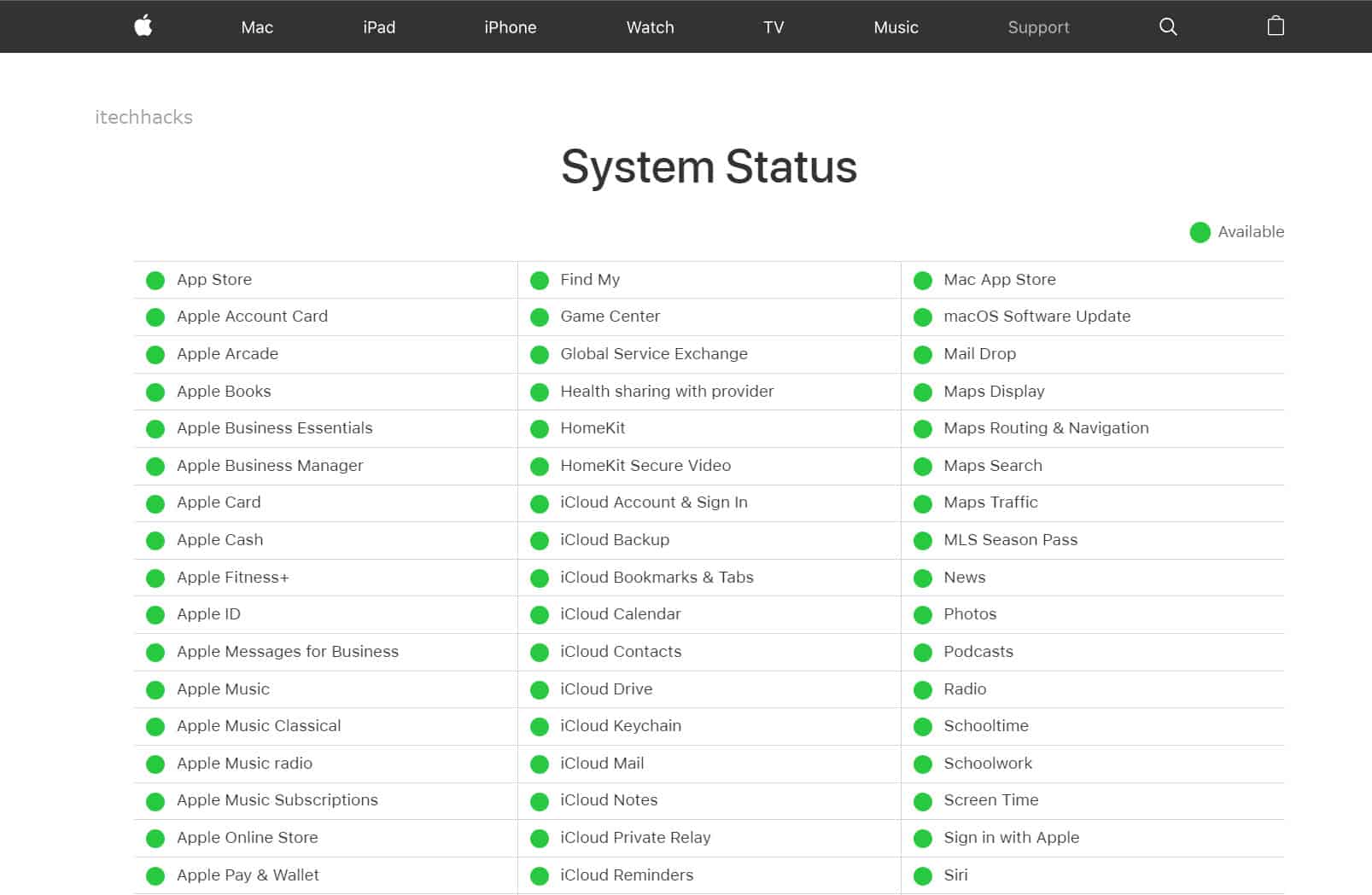 Check Apple Music Server Status