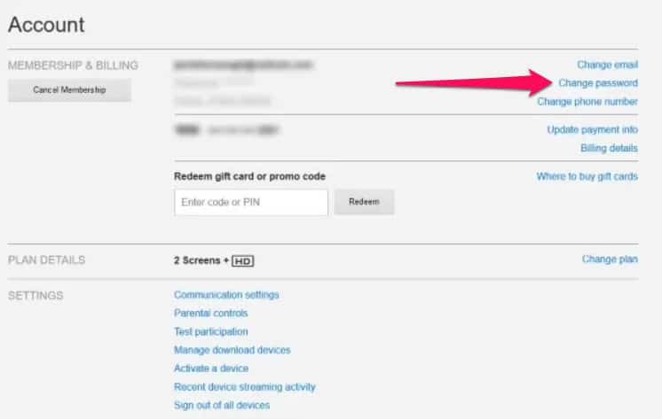 Change Password of Your Netflix Account