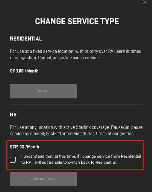 How To Switch From Residential to RV (Starlink)