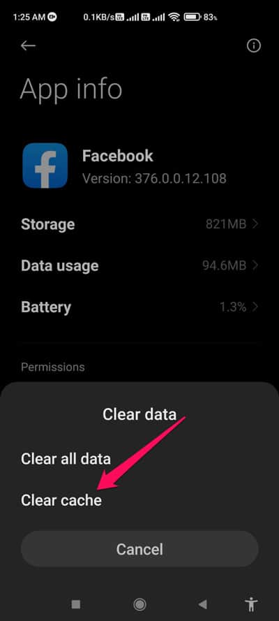 Clear Cache Data