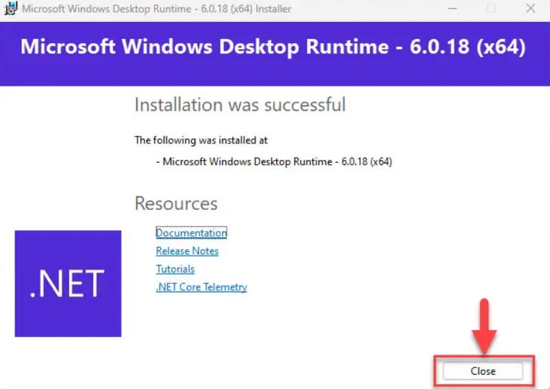 Install .NET 6.0.18 LTS