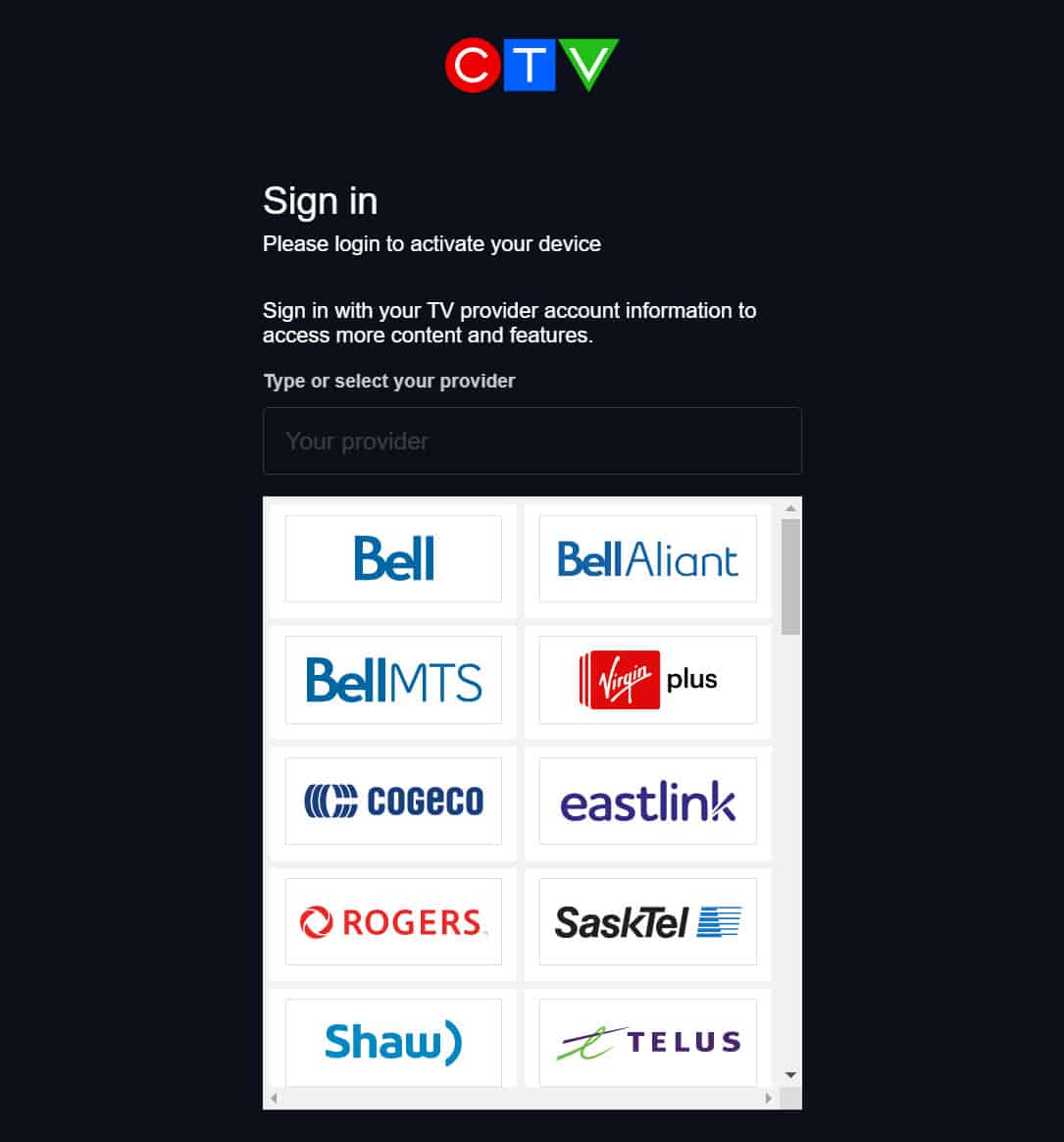 Activate CTV on Samsung Smart TV