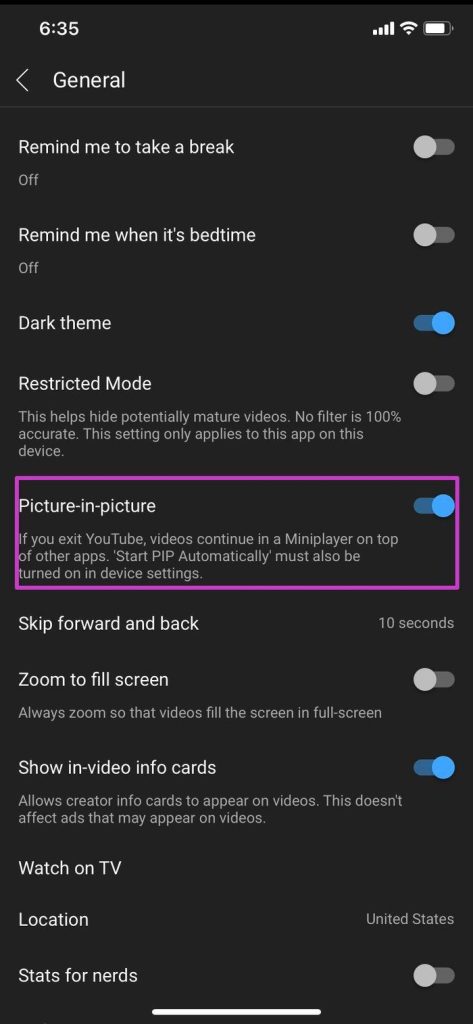 Fix YouTube Picture in Picture Not Working on iPhone