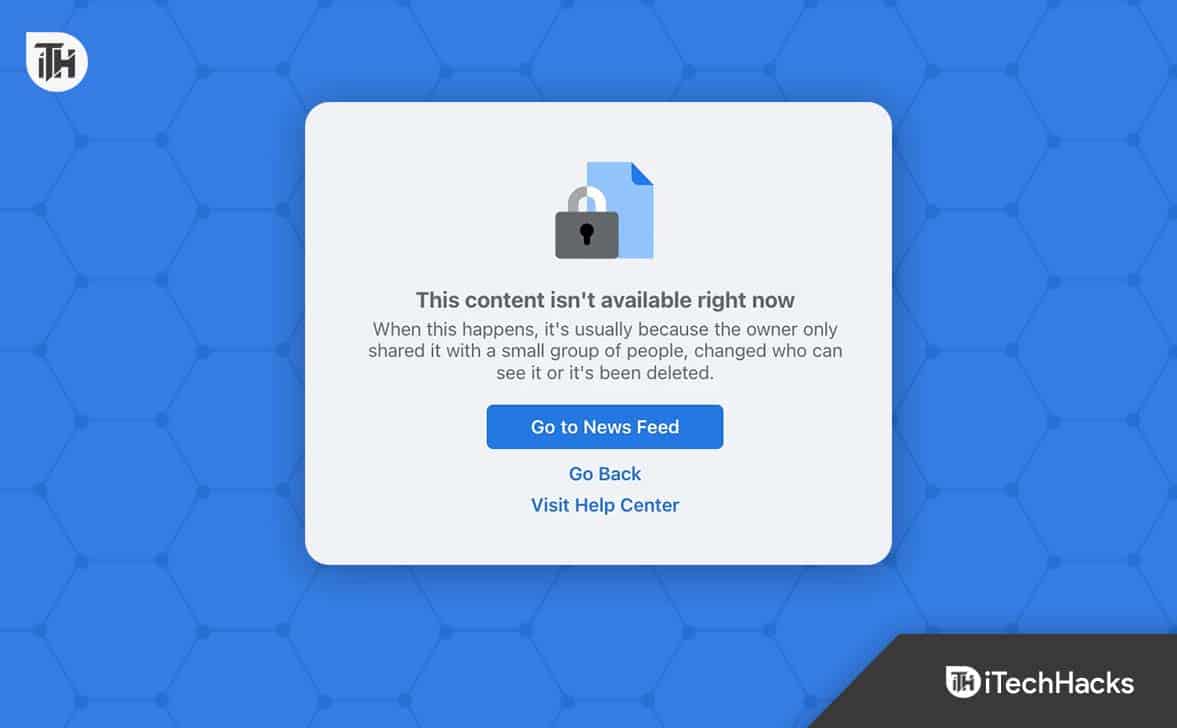 How to Fix Facebook This Content Isn't Available Right Now Error