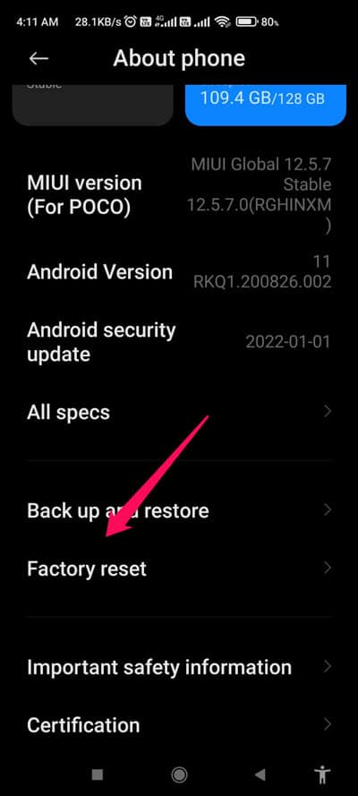 Factory Reset Your Device