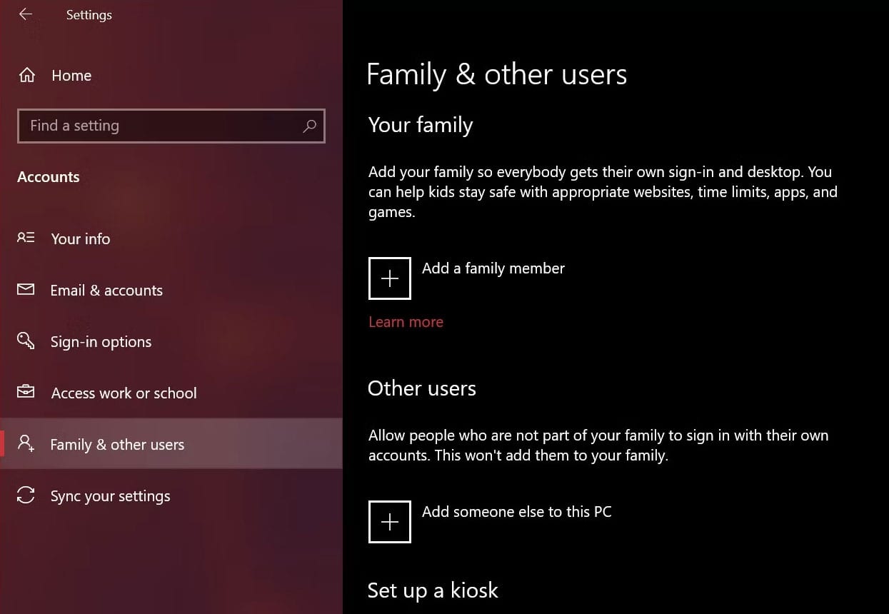 How to Manage Users in Windows through Settings