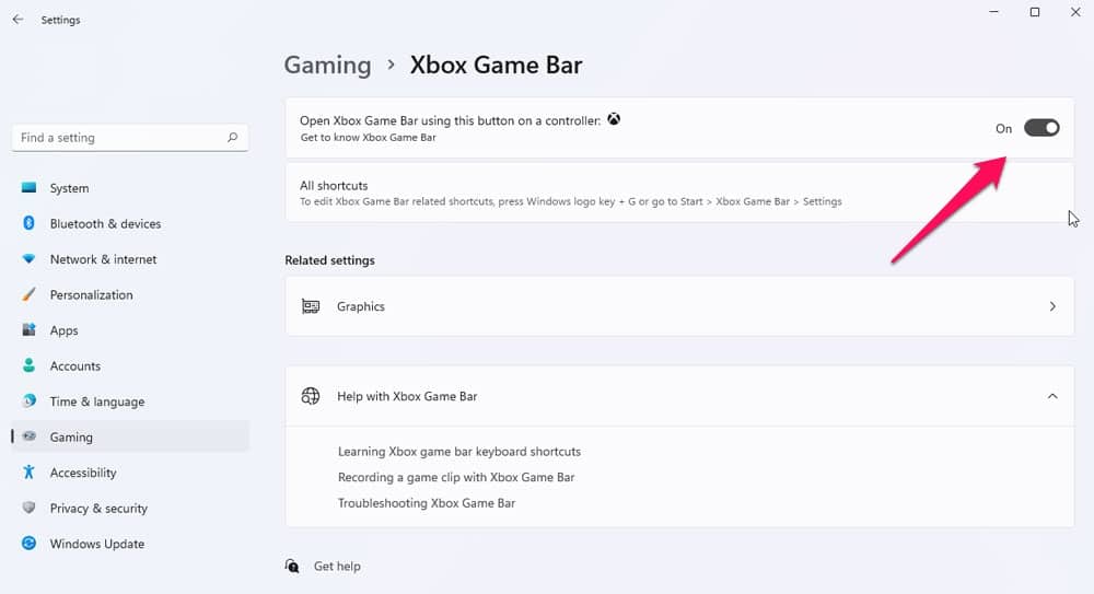 Disable Xbox Game Bar