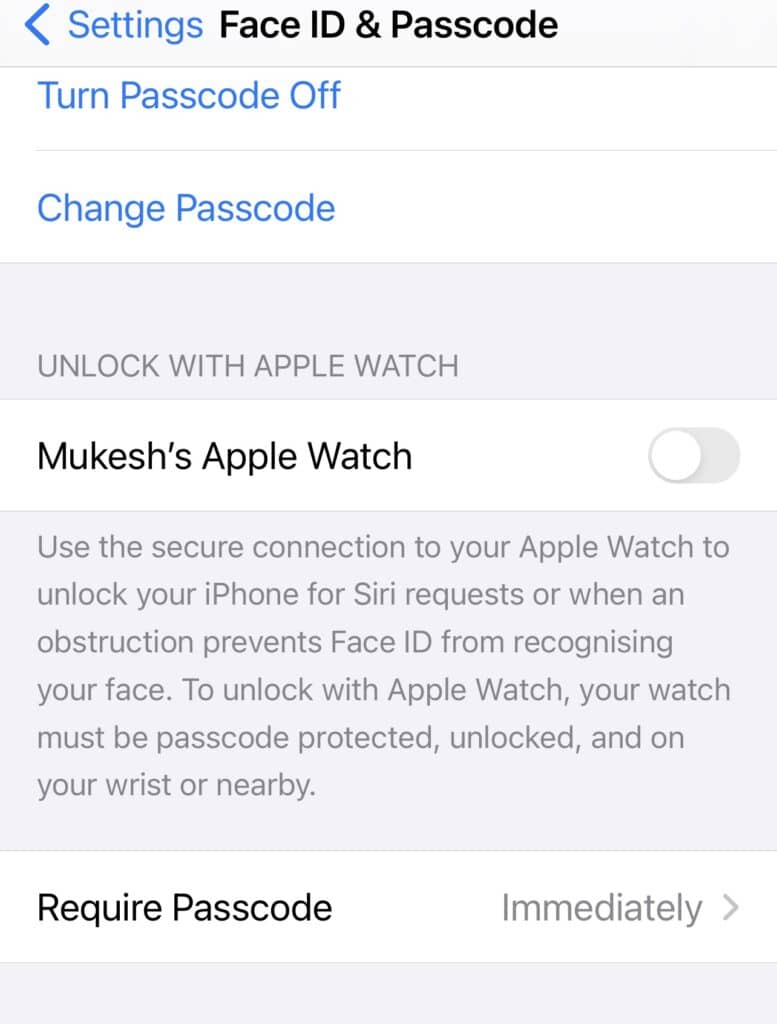 Apple Watch Unlock Feature on iPhone