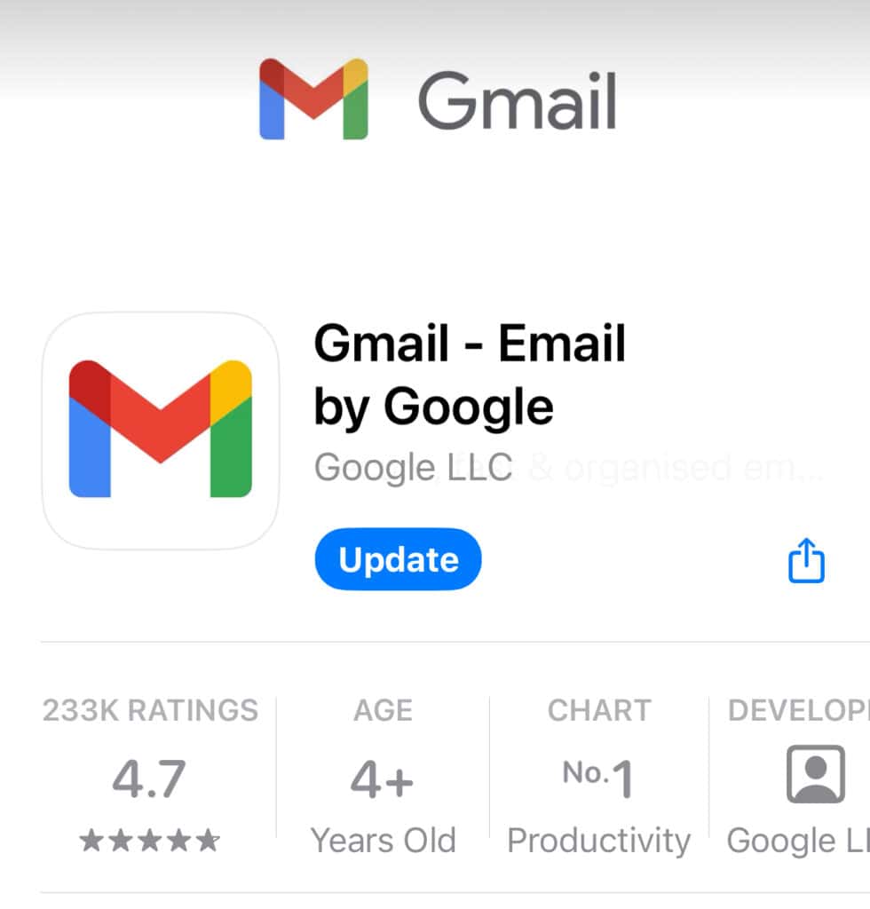 Update Gmail
