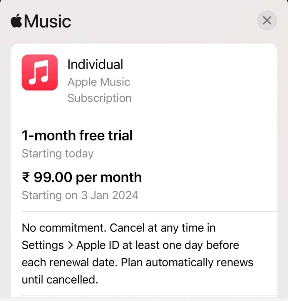 Free Apple Music Trial Subscription