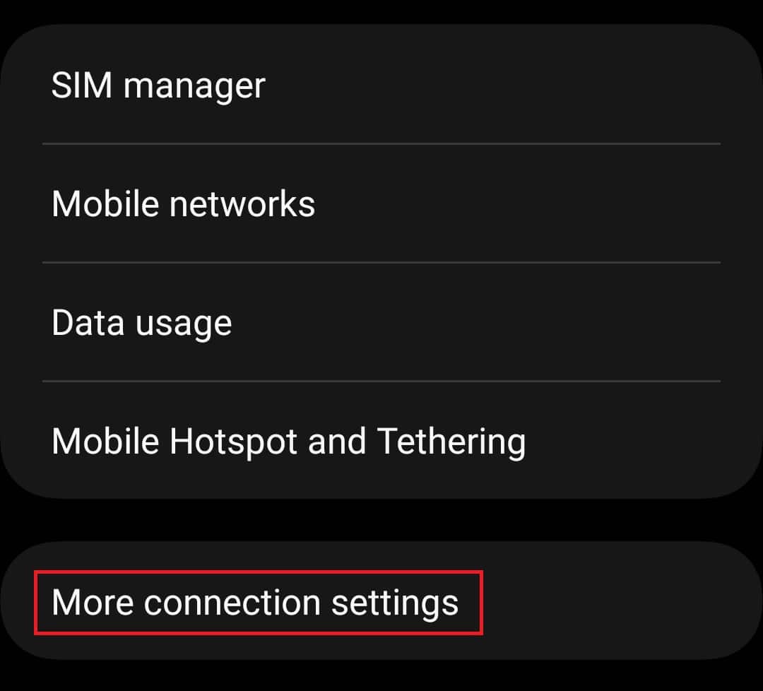 More Connection Settings