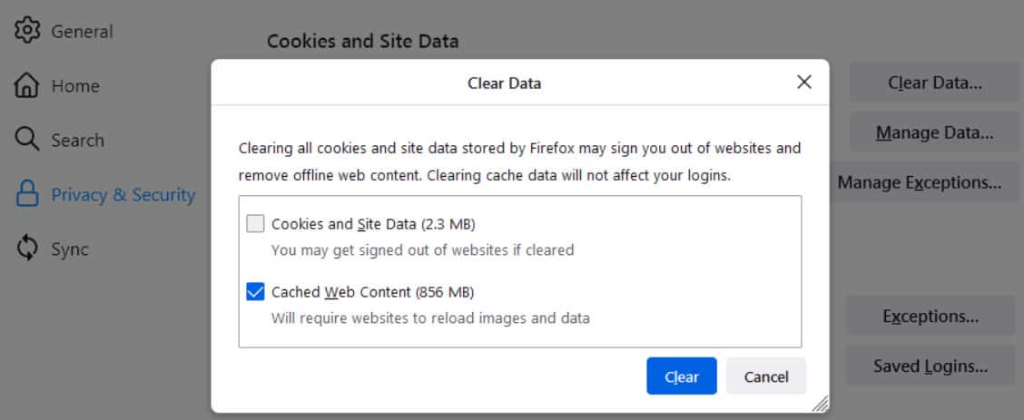 Clear Your Browser Cache and Cookies