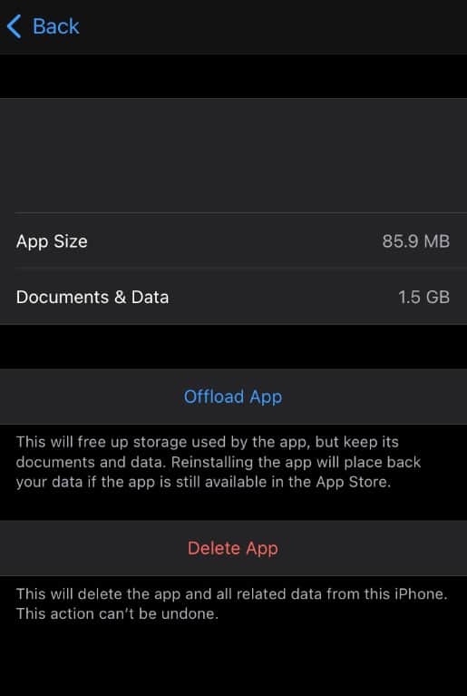 Clear App Cache and Data