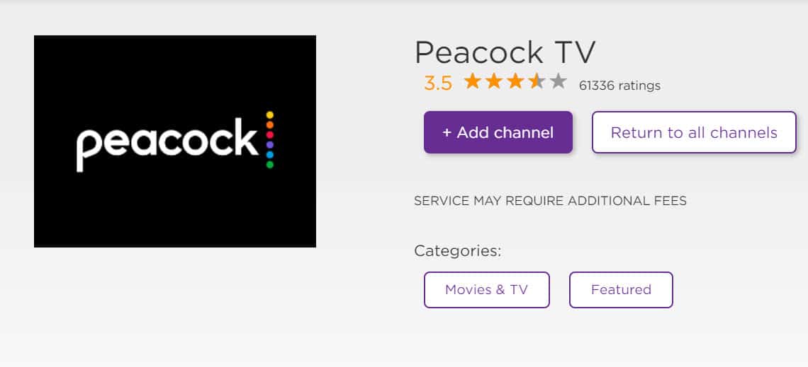 Get Peacock TV from Roku Channel Store