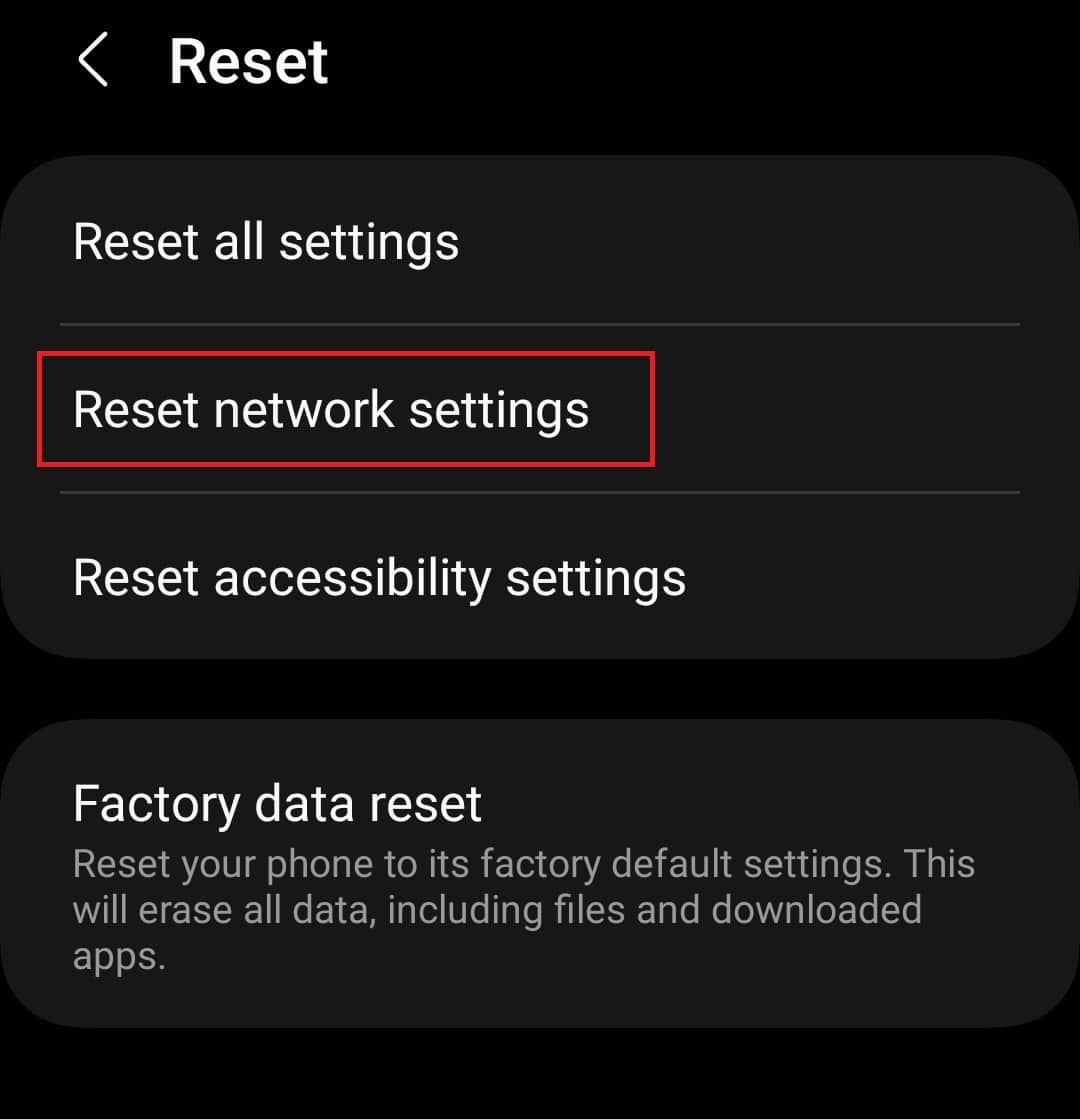 Reset Network Settings