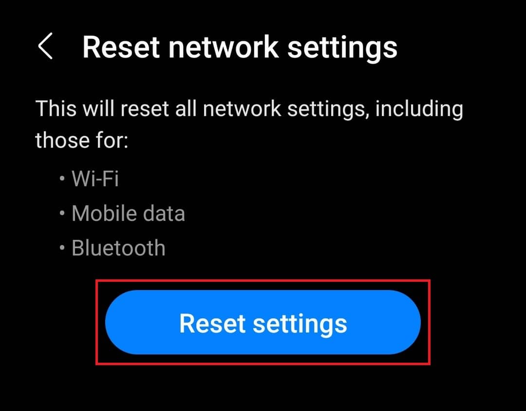 Reset Settings