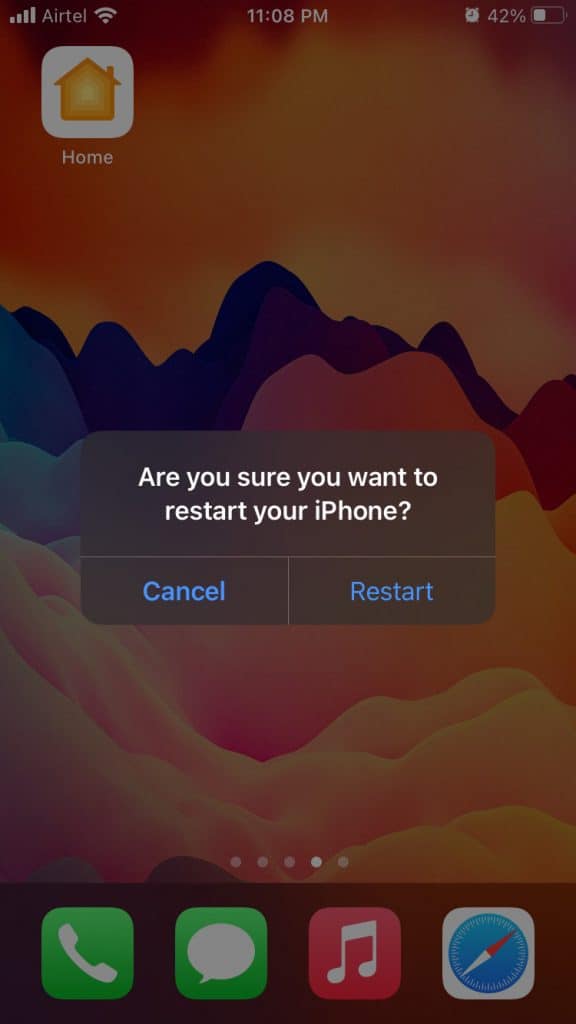 Restart iPhone