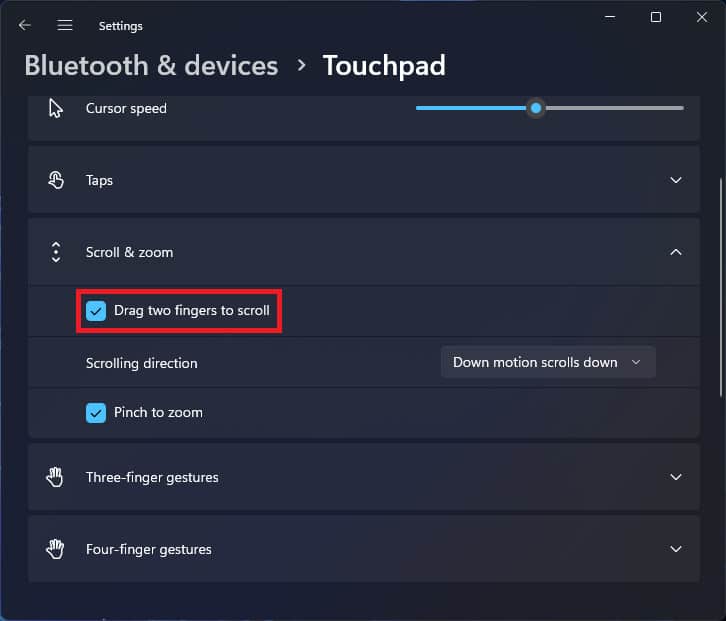 How to Fix Two-Finger Scroll Not Working Issue on Windows 11?