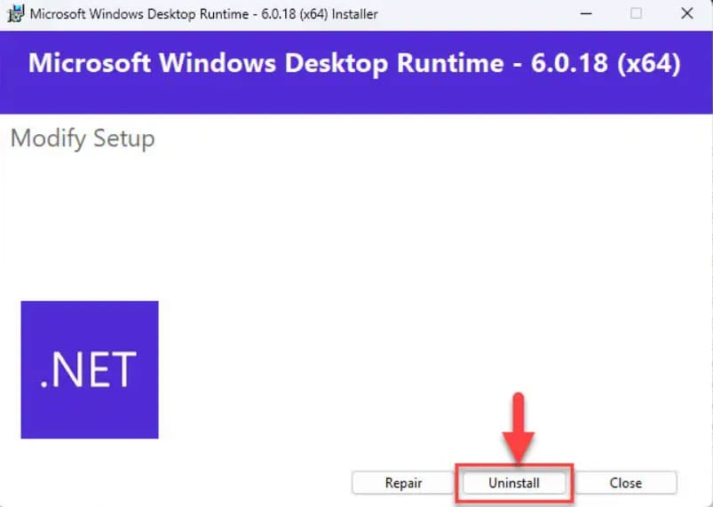 How to Remove/Uninstall .NET