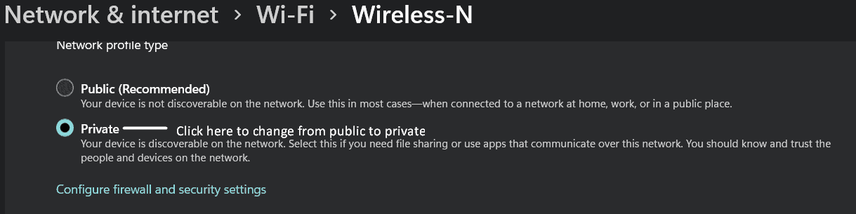 Change Public VPN To Private In Windows 11