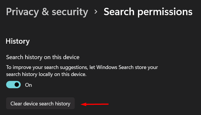 Clear Windows 11 search history - 6