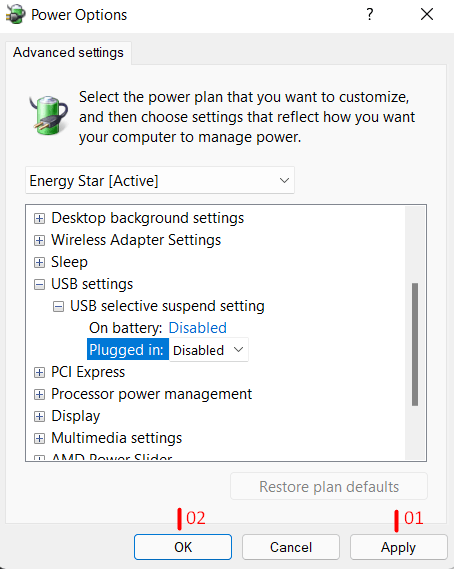 Disable USB Selective Suspend settings in Windows - 6