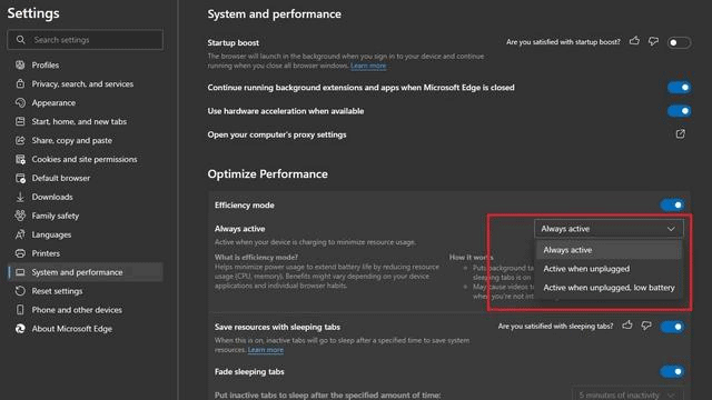 How To Enable Edge Efficiency Mode On Windows 11?