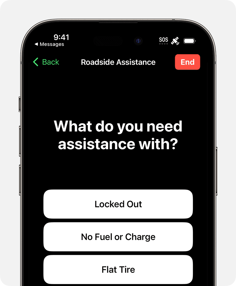 How to use Roadside Assistance via Satellite on iPhone 15?