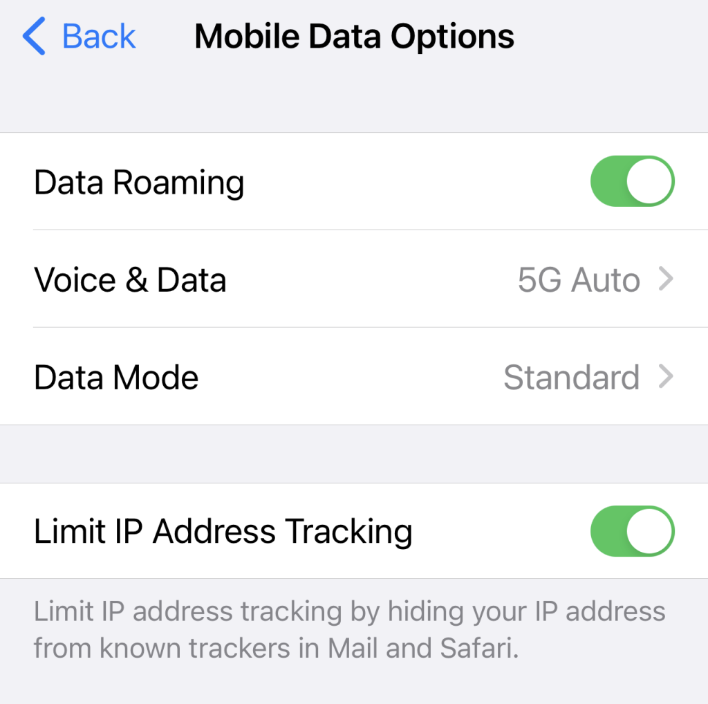 Data Roaming iPhone