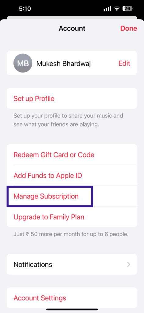 Cancel Apple Music Trial Subscription