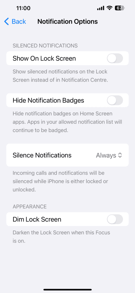 Turn Off/On Notifications in Do Not Disturb in iOS 17