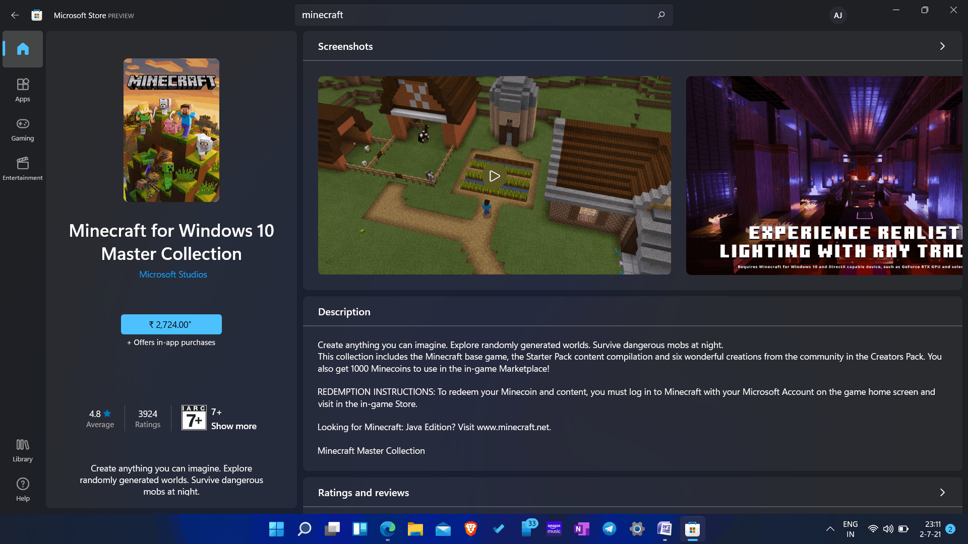 How To Get Minecraft In Windows 11 For Free?