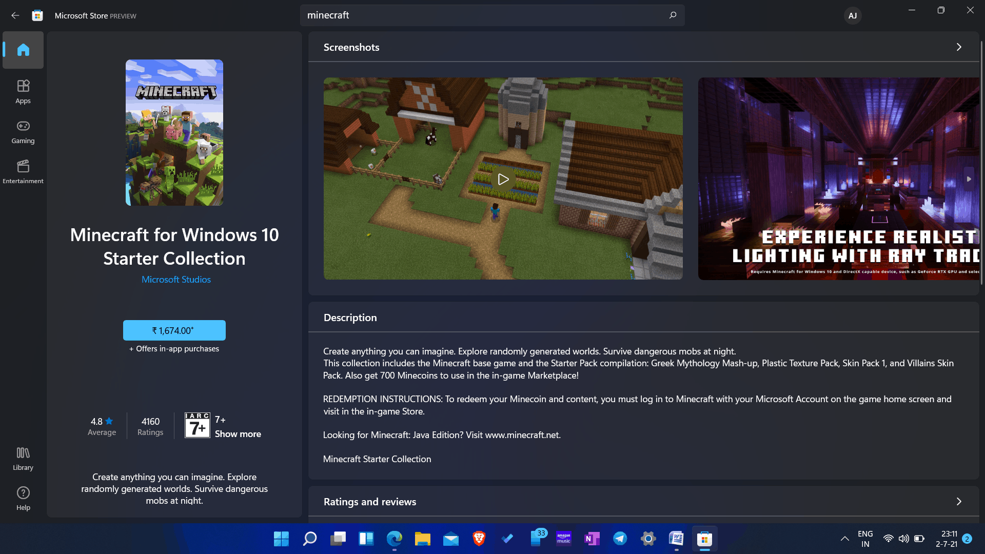 How To Get Minecraft In Windows 11 For Free?