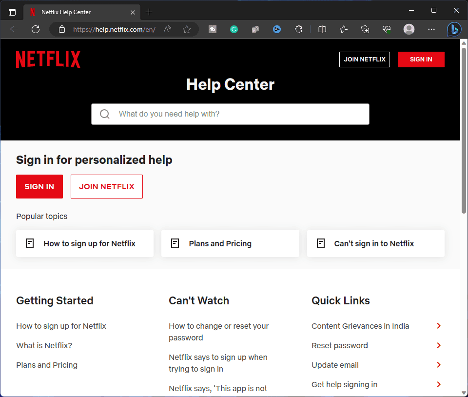 Netflix Help Center