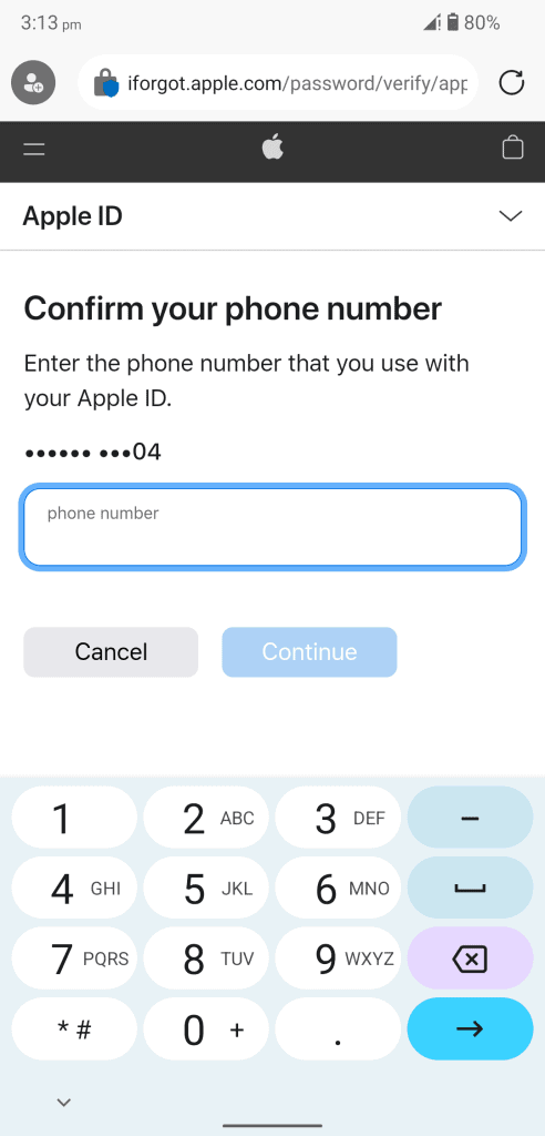 Reset Apple ID Password