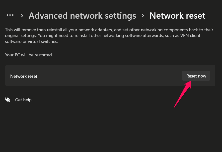 Reset Network Settings