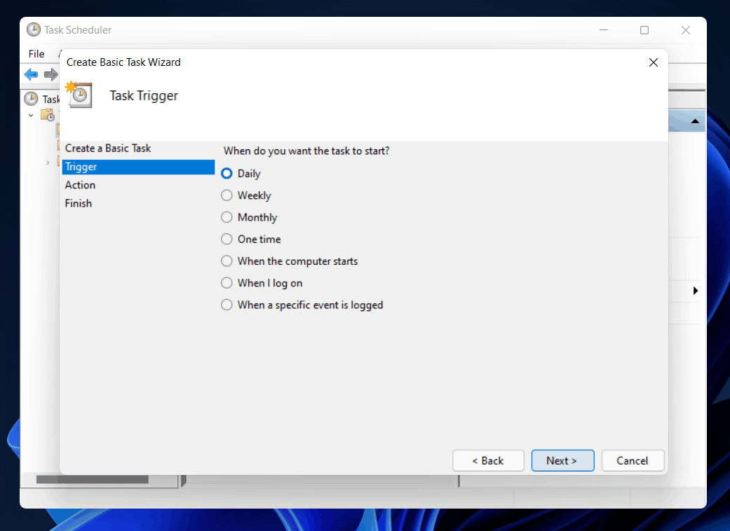 How To Create An Automated Task Using The Scheduler In Windows 11?