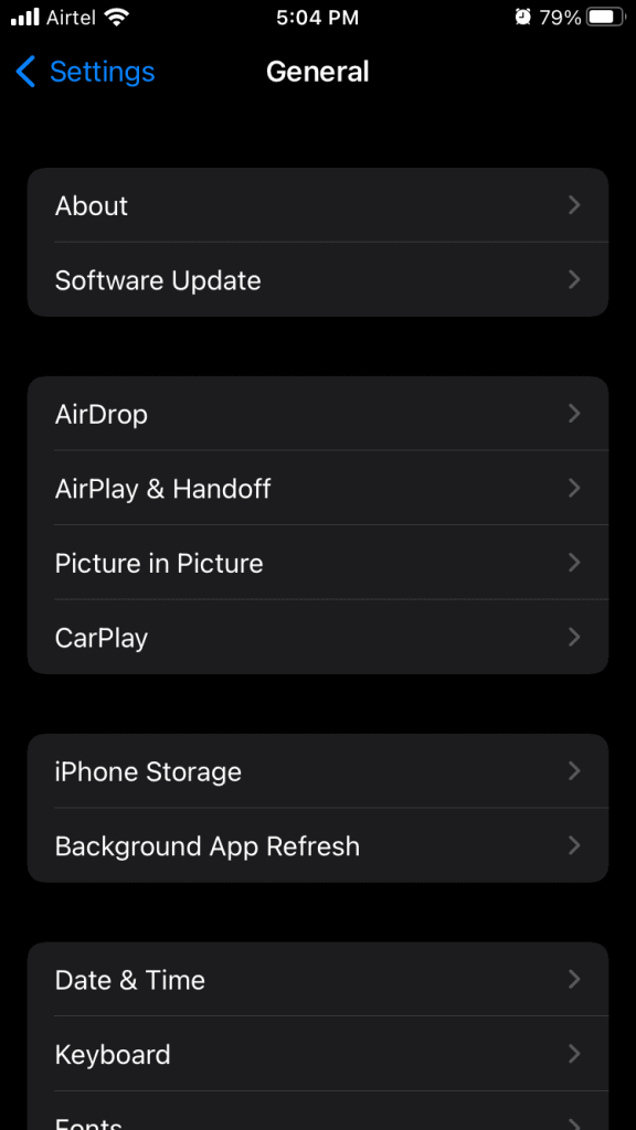 update the software on iPhone.